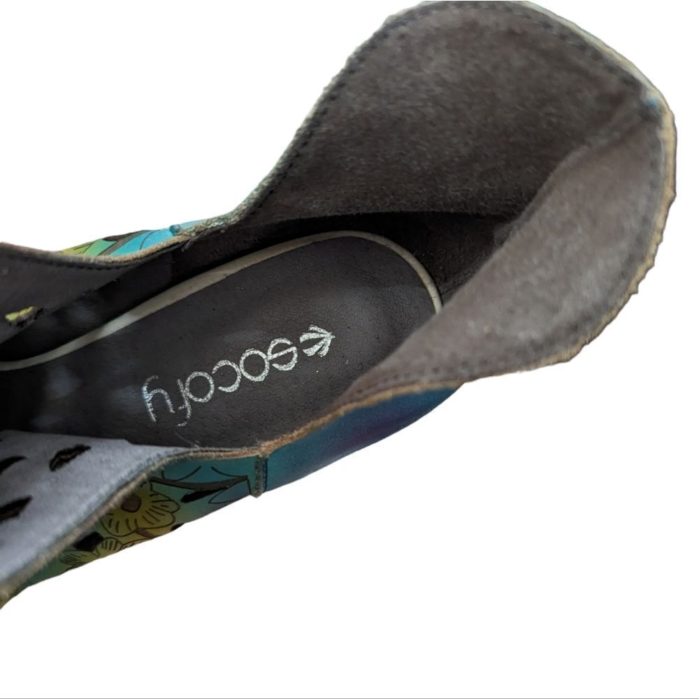 Socofy beautiful tie‎ dye floral print cutout shoes size 38 - Picture 5 of 8